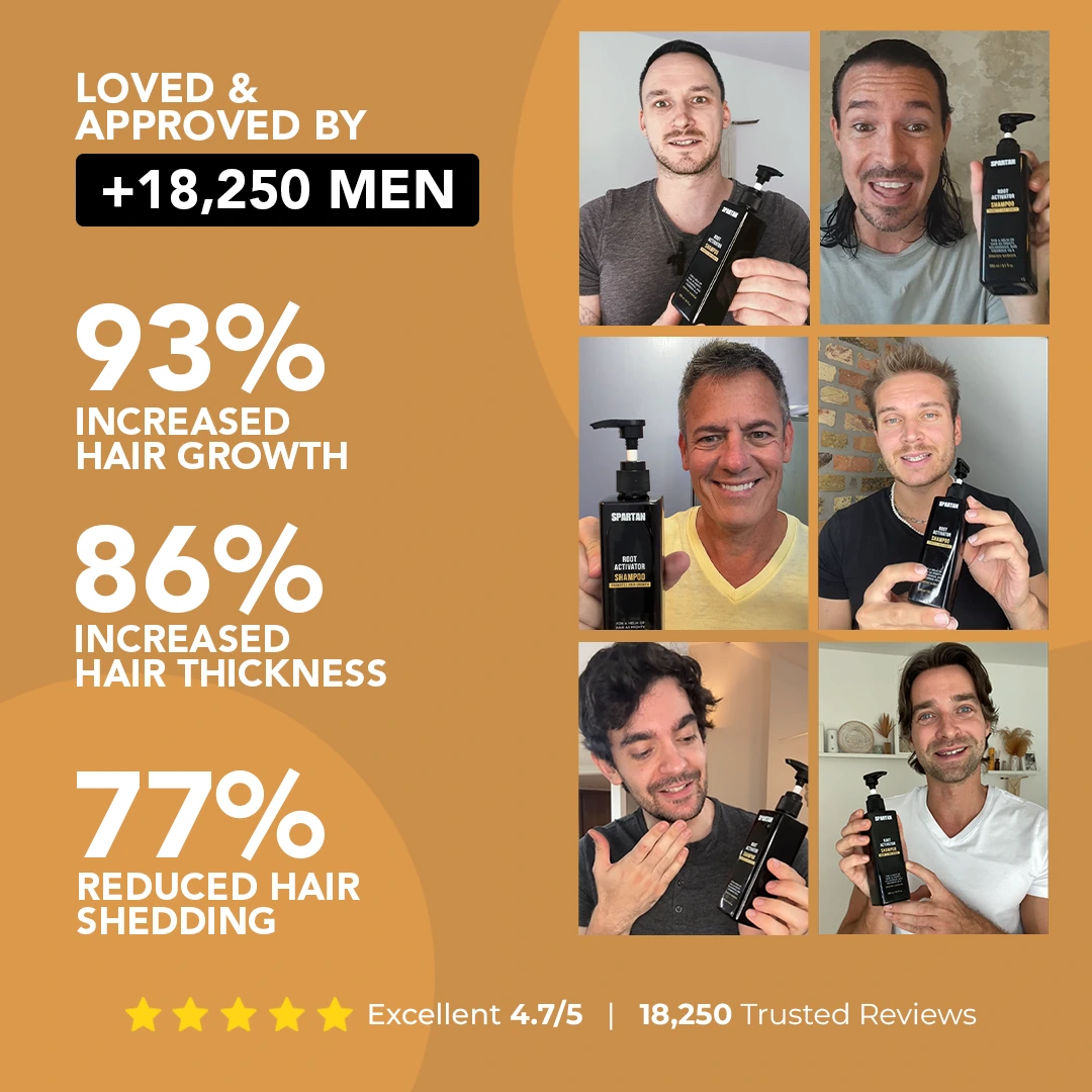 Spartan Root Activator Shampoo for men's hair and scalp care